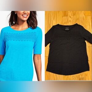 NWT Talbots Charleston Lace 3/4 sleeve boatneck tee (more of a higher scoop neck